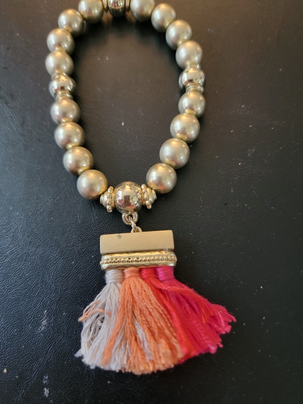 Torrid Beaded Tassel Bracelet - Pink, Orange & Cream